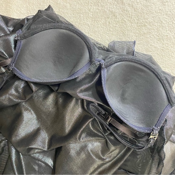 Vintage La Senza Lingerie Shiny Black Maxi Sleep Dress Nightgown Lingerie S - Picture 6 of 16